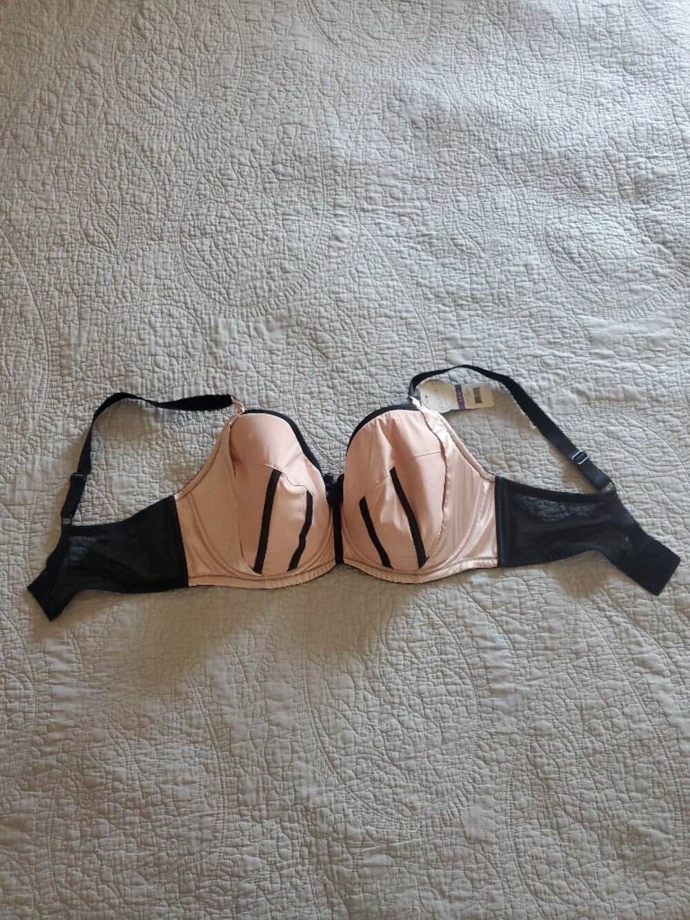 Pink and Black Bra with Little Center Bow